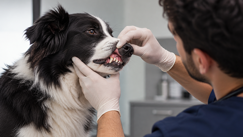 Veterinary Dental Examination for a Border Collie